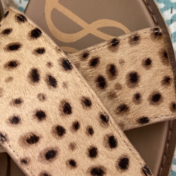 Sam Edelman Sandal womens size 8 Calf hair Korina Cheetah Platform espadrille - Picture 5 of 5